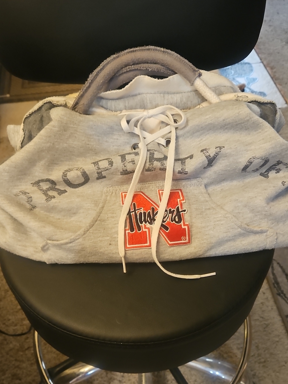 Little Earth Gray Hoodie Duffle Bag with Red 'N' Patch